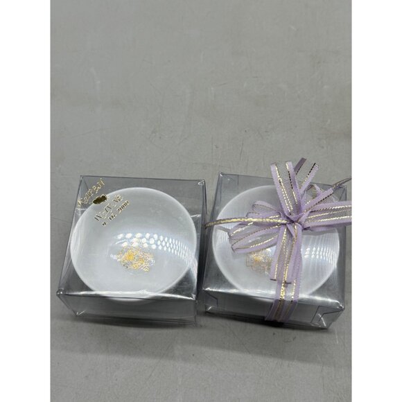 Mini White Ceramic Souvenir Bowls With Gold Detail & Clear Gift Boxes READ - Picture 3 of 7